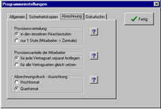 Screenshot Programmeinstellungen